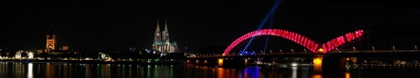 Panorama of the riverside in Cologne