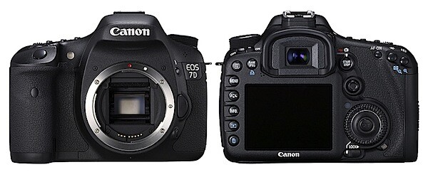 Canon-EOS-7D-front-and-back.jpg Front and back views of the Canon EOS 7D