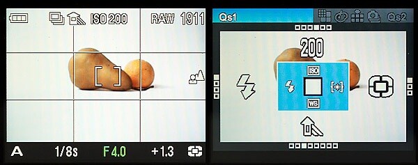 A look at the shooting screen and quick set screen