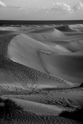 Sand dunes of Maspalomas bw