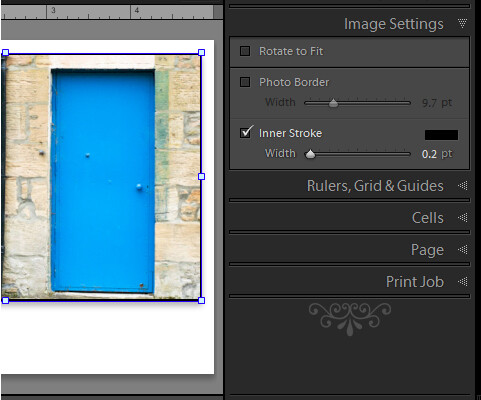 Lightroom print image with border 3