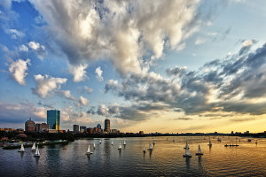 Boston Skyline shot from Longfellow Bridge. This was a difficult exposure due to the darker foreground and bright sky. Processing in a RAW development application gave me the flexibility to get the image in line with what I was seeing.