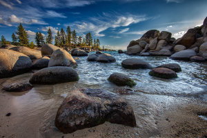 This image of Sand Harbor at Lake Tahoe, Nevada, languished on a hard drive for 3 years before I got around to editing it.  It wasn't even in the folder I designated for the "keepers" I shot that day.  The technical details: ISO 100, 1/25, f/16.  EOS 5D Mark II with EF 14mm f/2.8L II.