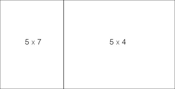 A 5x7 image next to a 5x4 image places the division between the images almost exactly at the golden ratio line of the larger diptych.