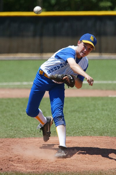 Shooting from behind the plate provides a great angle on shooting the pitcher's delivery.  Just watch out for wild throws!