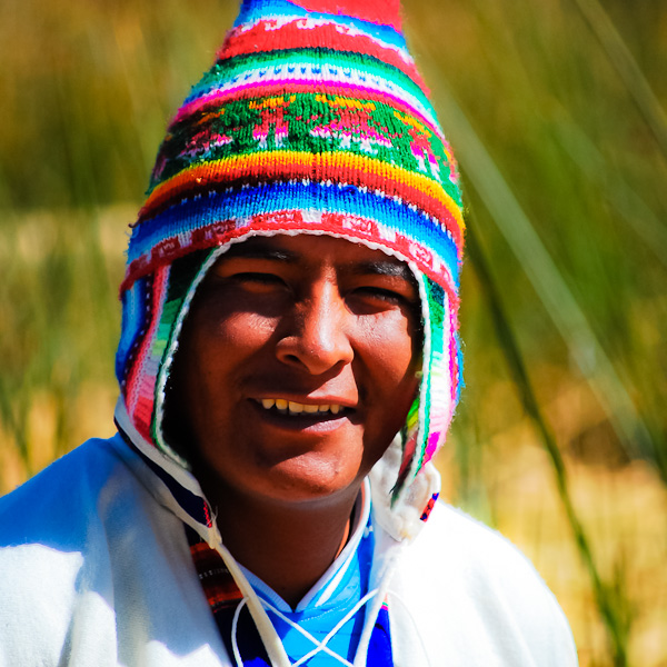 Peruvian man. "Can I take your picture?". "It's my pleasure!".