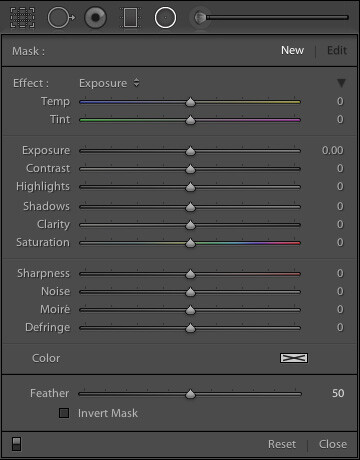 Lightroom 5 Radial Filter Settings