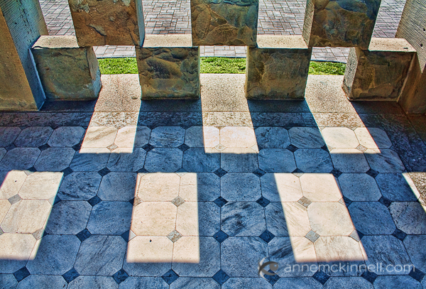 Sandstone blocks and shadows by Anne McKinnell