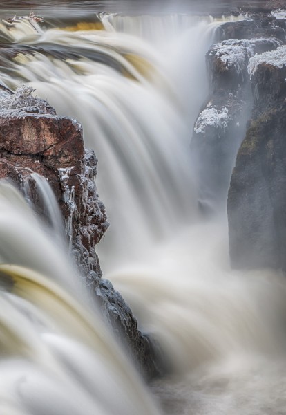 Great Falls in Paterson, NJ. Photographing these falls in late winter, I was able to capture frost forming on the rocks from the spray.  Exposure was 2 seconds, ISO 100, at f/22. EF 24-105 f/4L IS, with EOS-1D Mark III.