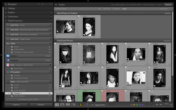 Lightroom interface