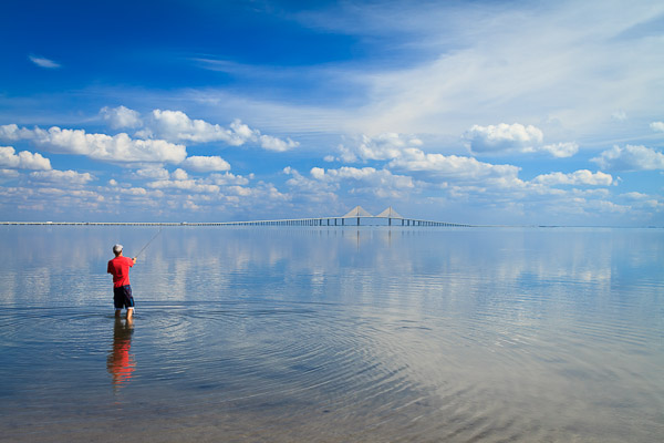 Fisherman at Fort DeSoto, Florida, by Anne McKinnell