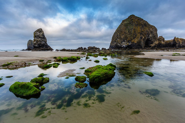 Haystack Rock is a fairly obvious subject. But there are myriad options when it comes to photographing it. For this image, I decided to use a tidal pool and some rocks in the foreground, but also wanted to include plenty of sky since there was so much interest in the clouds.