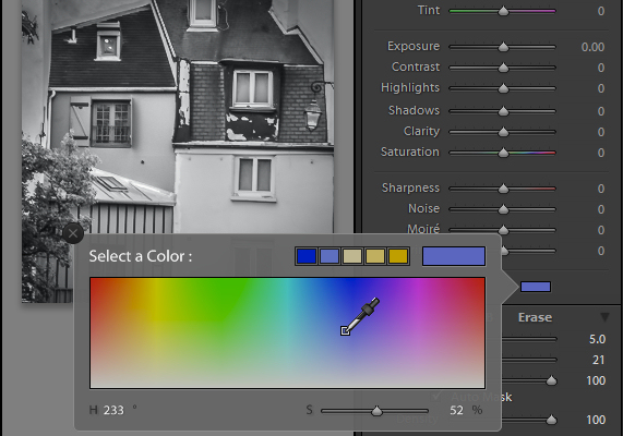 Select a color to tint the image with from the Color selector