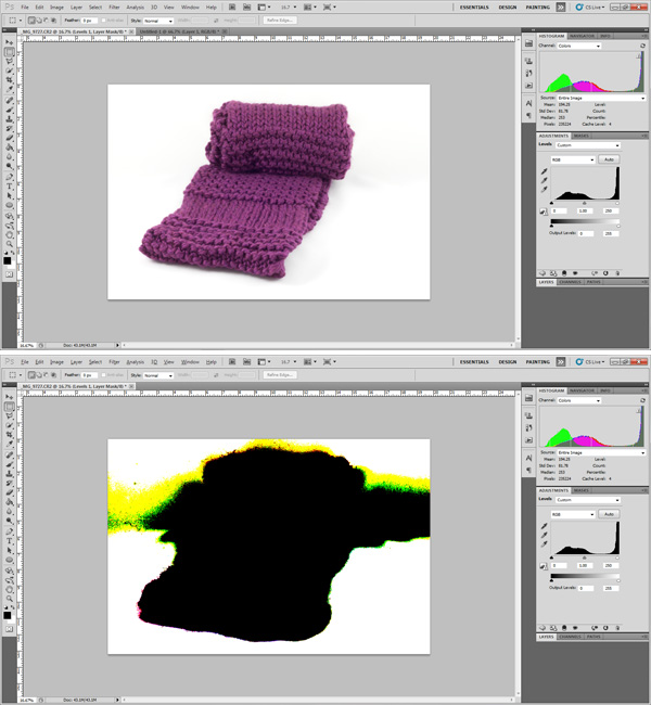 scarf, photography, Photoshop, post-processing, highlight clipping, 