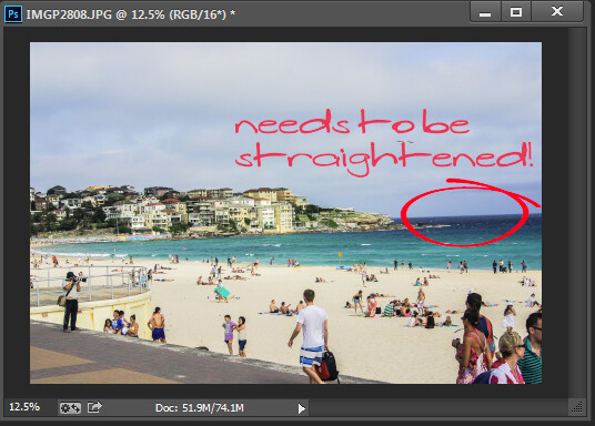 Straighten an image in Photoshop