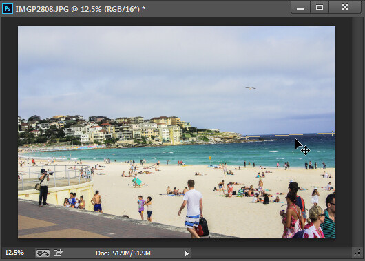 Drag along an element in the image which should be horizontal or vertical using the Ruler tool.