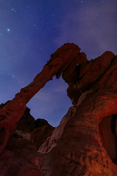 Elephant Rock, in Valley of Fire, at night. 15 seconds, f1.4, ISO 800. EF 24mm f/1.4L II. 