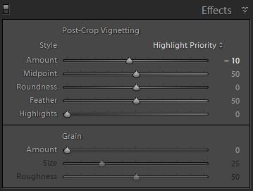 6e mild vignetting