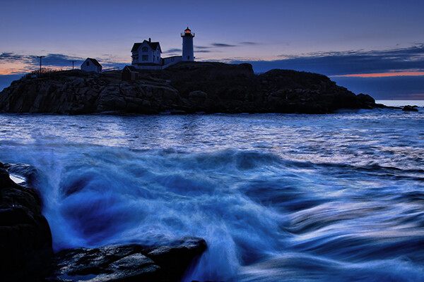 Cape Neddick, Maine. EOS-1D Mark III with EF 17-40 f/4L. 0.4 seconds, f/8, ISO 400.