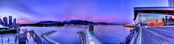 Panoramic HDR image of Coal Harbour - Vancouver BC