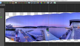 Autopano edit screen with preview of stitched image