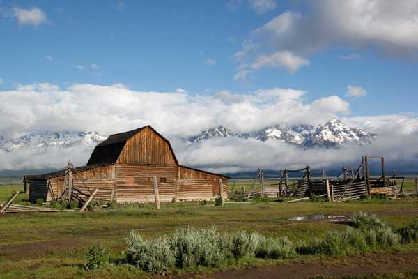 Grand Teton National Park, Tetons, Mormon Row, mountains, landscape, barn