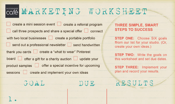 28 marketing photo worksheet