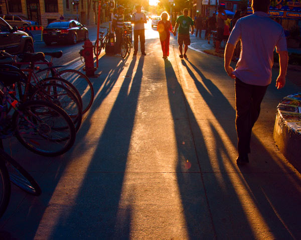 A simple street scene is so much more dynamic with long shadows.