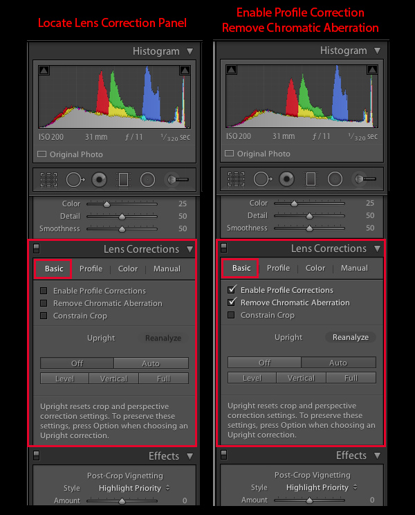 Lens Correction Panel 1