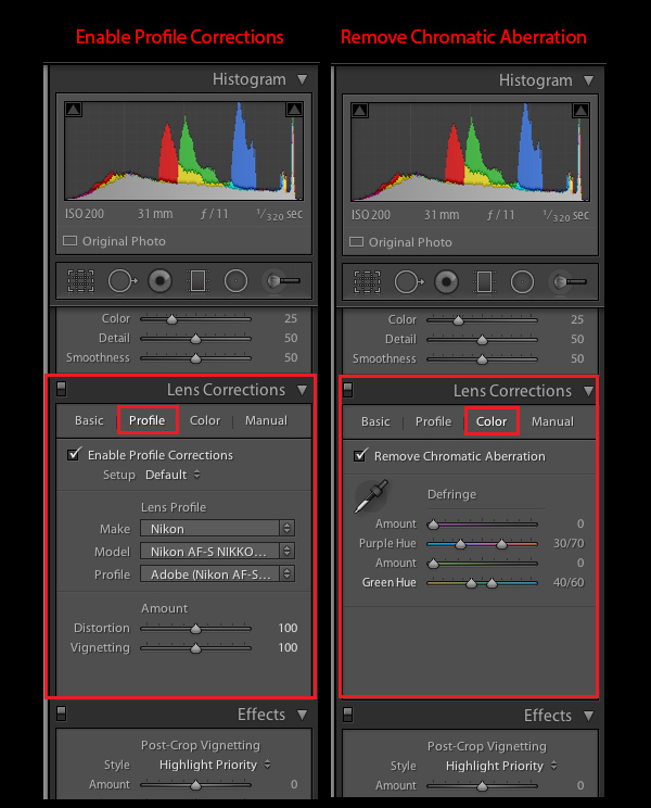 Lens Corrections Panel 2