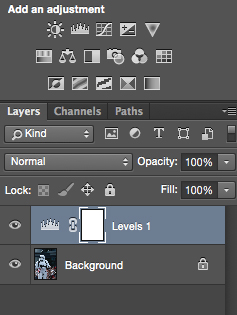 Make and adjustment layer for Levels