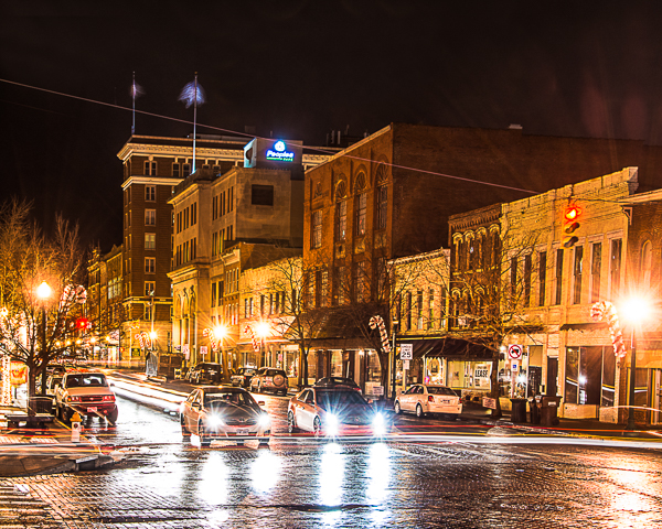 If you are looking to take long exposure night shots like this 10 second exposure of downtown Marietta, Ohio, you'll need a quality tripod to give your camera a stable base.