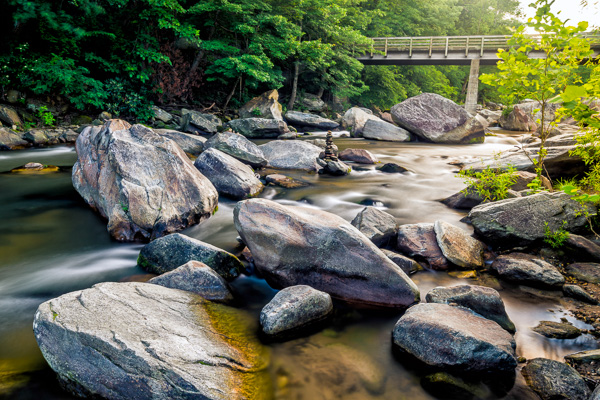 I used a my Formatt-Hitech 105mm circular polarizer here to remove glare from the rocks and water. The images without the filter were virtually unusable. 