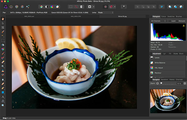 Affinity Photo editing software for Mac