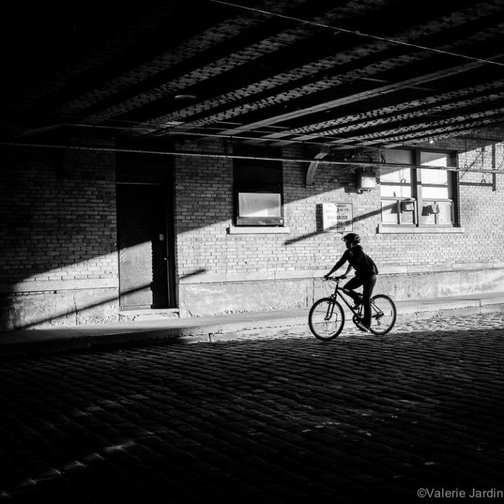 Some elements, such as bicycles, make for more interesting silhouettes.