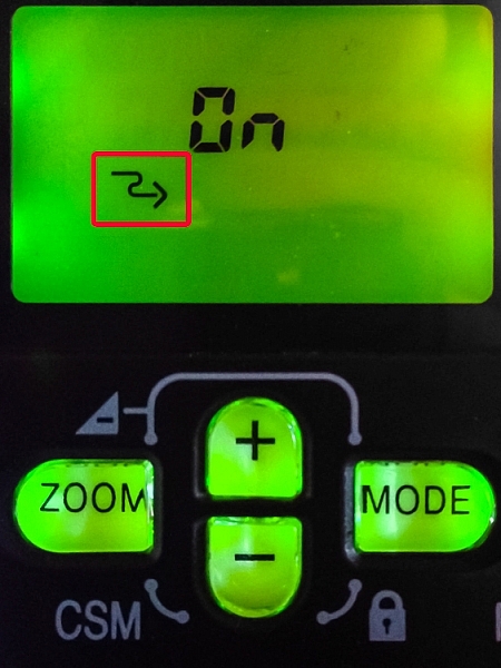 Photo showing SB-600 remote flash setting