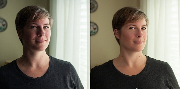 3 Steps to Professional Looking Headshots Using One Flash 2 Left - No flash. Right - Single flash, on-camera, turned to right of subject for fill light.