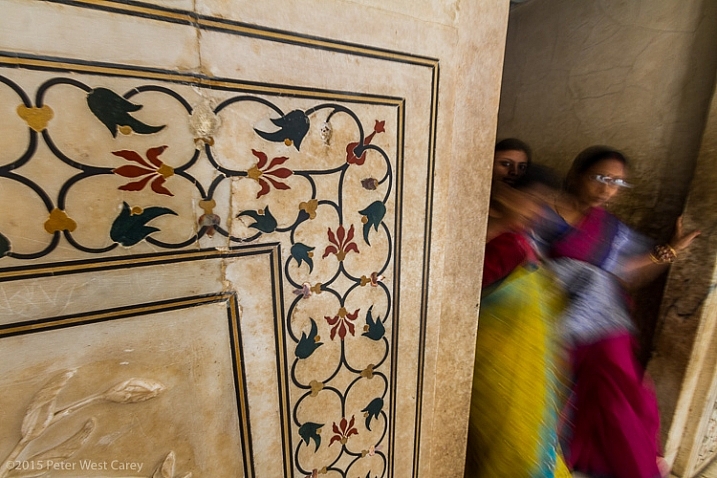 Inlaid Marble Detail Inside Taj Mahal, Agra, India, Asia