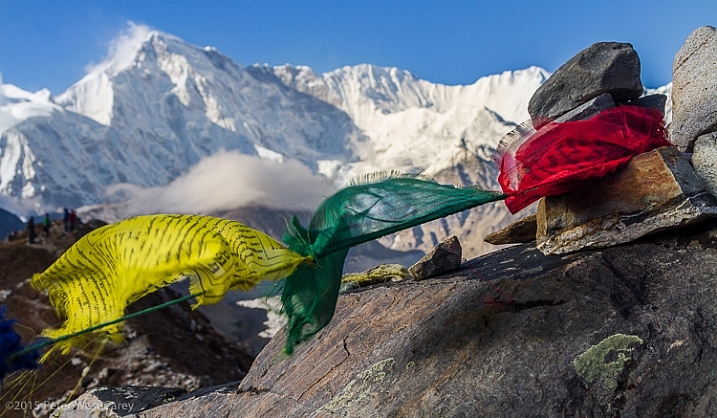 Prayer Flags And Cho Oyu, Gokyo, Nepal, Asia