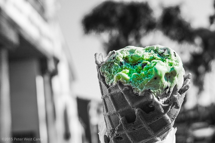 Chocloate Chip Mint Icre Cream Cone, Balboa Island, California, USA, North America