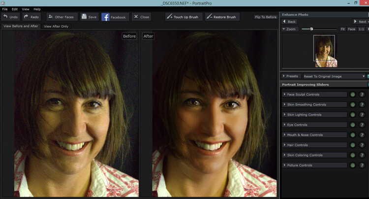 Portrait Pro v12 Studio Max Editing Software Review 3 The auto edit can make for spooky eyes