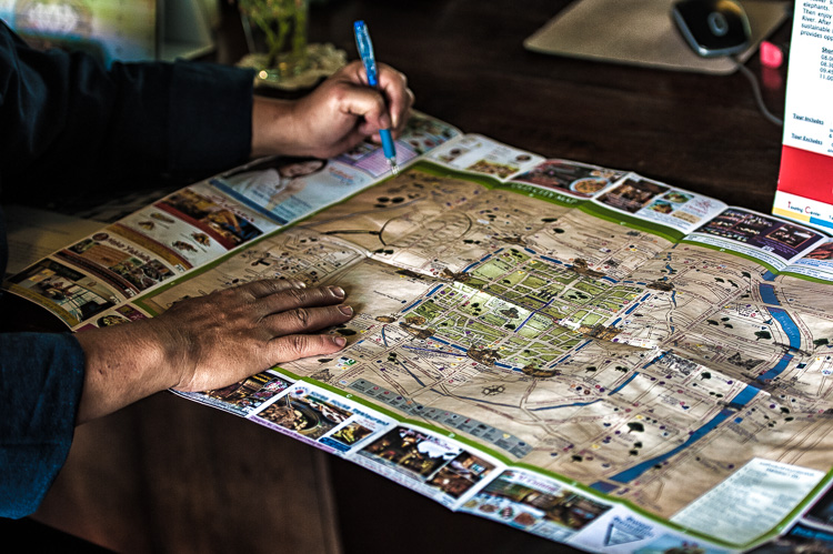 Using a city map to plan the day