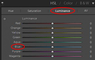 HSL/Color/B&W panel in Lightroom's Develop Module