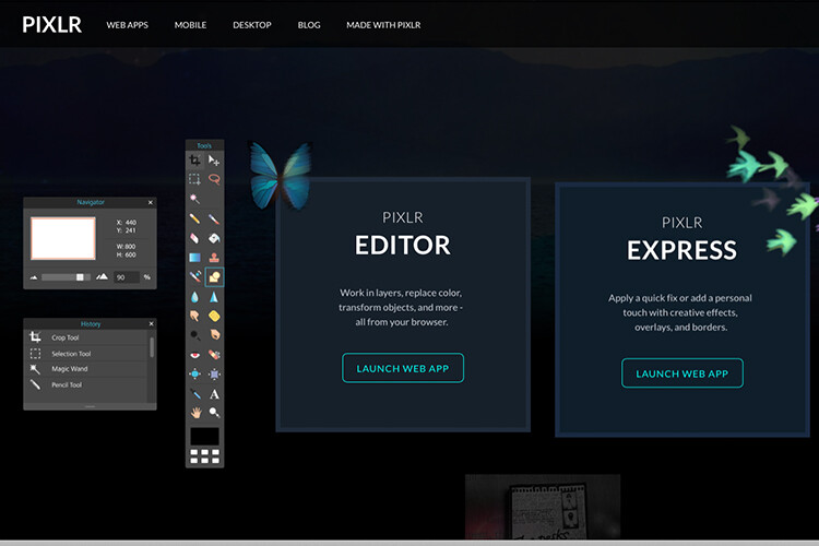 Pixlr-web-based-launch-screen