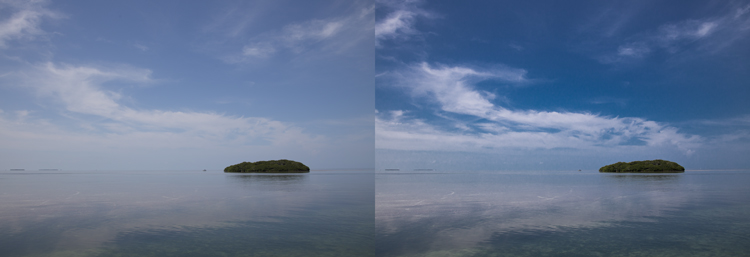 Photo taken from Seven Mile Bridge in the Florida Keys: Example of sky enhancement using Lightroom