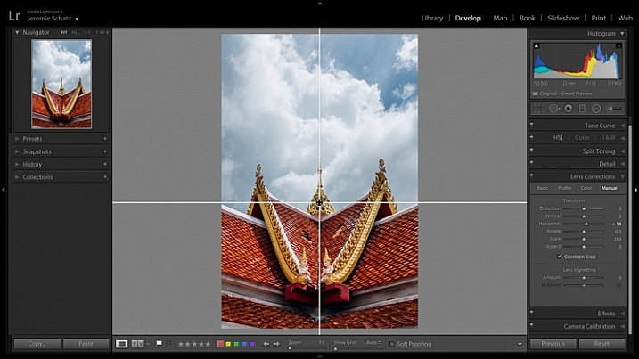 Lightroom's guide overlay feature
