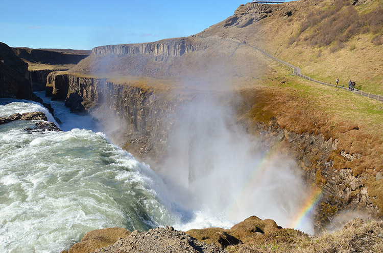 Iceland Gulfoss rainbows 750 px