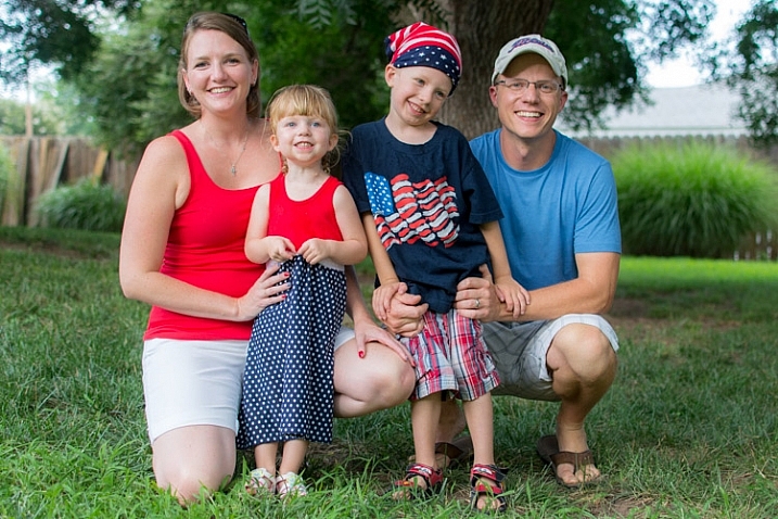 This family picture I took on July 4 is fine, but the boy's expression is not the greatest.