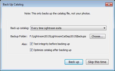 Does Lightroom backup your photos when you select to Backup?