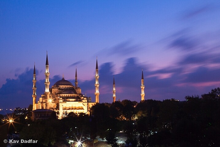 By placing the Blue Mosque on the left hand side of the composition it makes this shot easier to use as double page spreads.